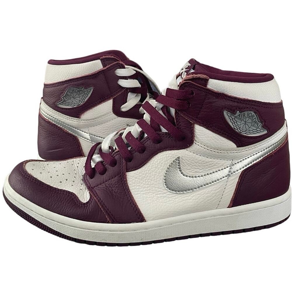 Nike Air Jordan 1 Retro High OG Bordeaux White Silver 555088-611 Men's Size 9.5